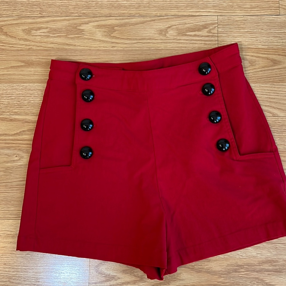 Voodoo Vixen button up vintage sailor style shorts